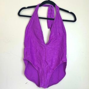 🎉Sale 🎉Connie Banko vintage 1960s purple deep V swimsuit size L
